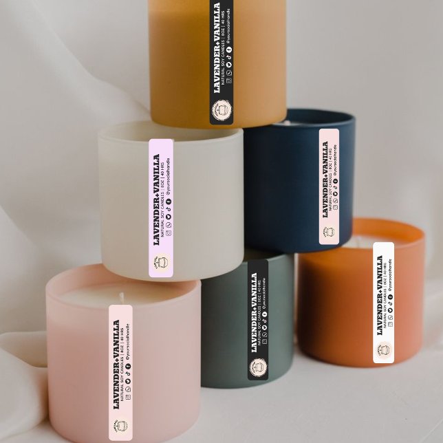 Logo Coloré Étiquette à bougie mince (Créateur téléchargé)