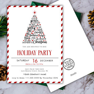 Logo Corporate Business Party Christmas Tree  Holiday Card