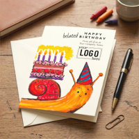 Logo Corporate Cute Crayon Snail Belated Birthday