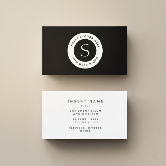 Logo Corporate Modern Black and White Business Card