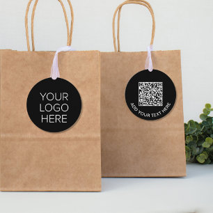Logo Create Your QR Code Promotional Black Favour Tags