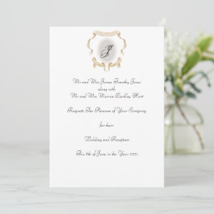 Logo Crest Monogram Casual Wedding Invitation