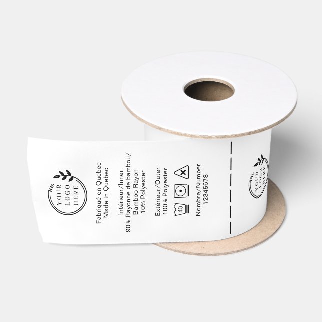 Logo Custom Business Garment Care Clothing Labels Satin Ribbon (Spool)