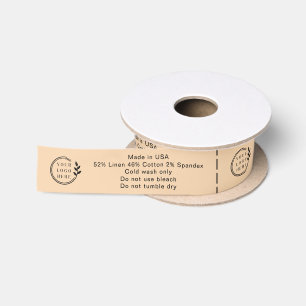 Logo Custom Business Garment Care Clothing Labels Satin Ribbon