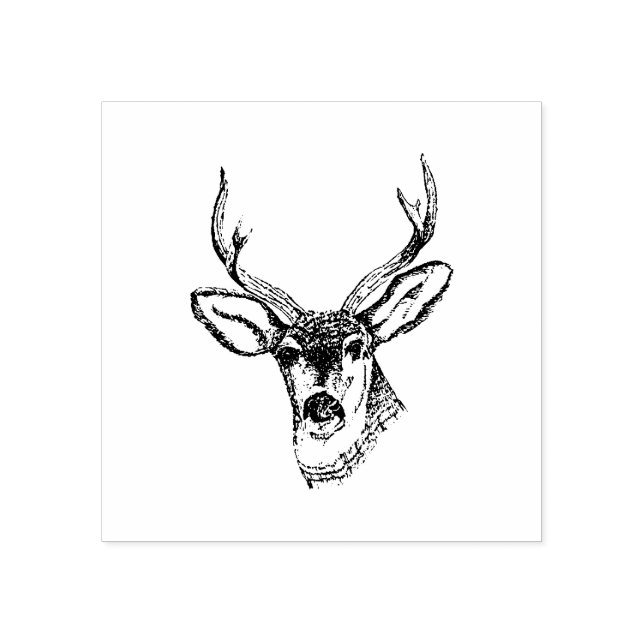 Logo  Custom Design Your Deer Head Wood Art Stamp (Imprint)