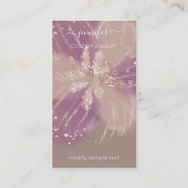 Logo Custom Jewellery Card Social Media Floral Ros (Front)