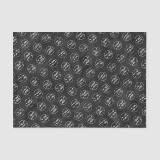Logo dark marbled tissue paper business packaging (Front)
