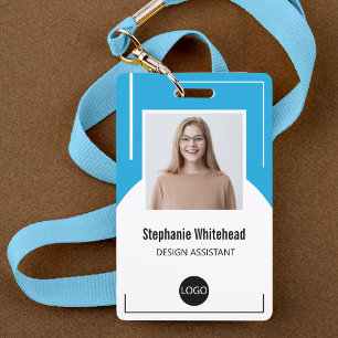 Logo de badge employé personnalisé Aqua Blue