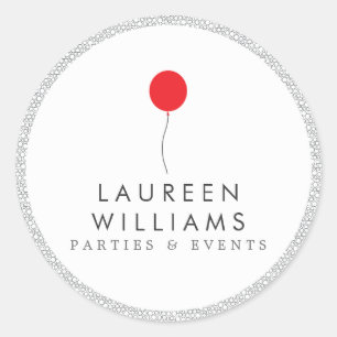 Logo de ballon rouge Stickers ronds personnalisés
