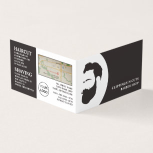 Logo de barbe, Barbiers pour hommes, carte de fidé