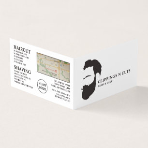 Logo de barbe, Barbiers pour hommes, carte de fidé