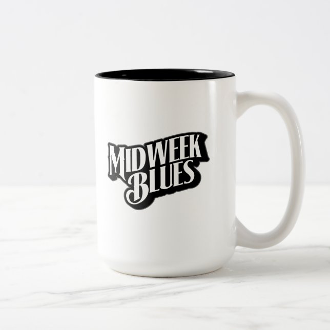 Logo de bleus de milieu de la semaine tasse à deux (Droit)