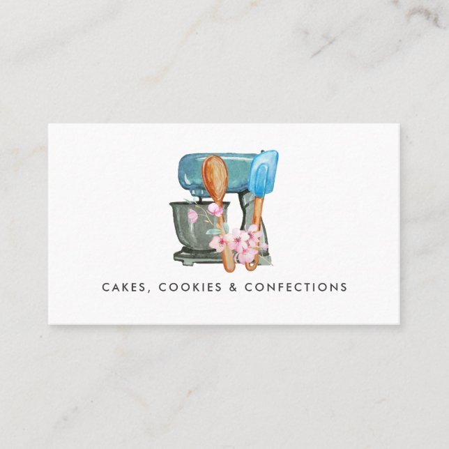 Logo de boulangerie aquarelle | Carte de visite fl (Devant)