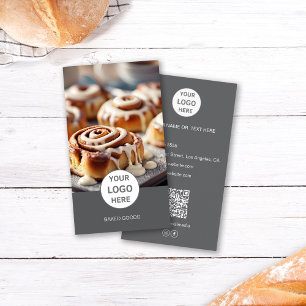 Logo de boulangerie Photo QR Code Carte de visite 