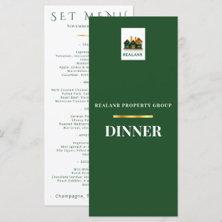 Logo de carte de menu de dîner d'entreprise Élégan