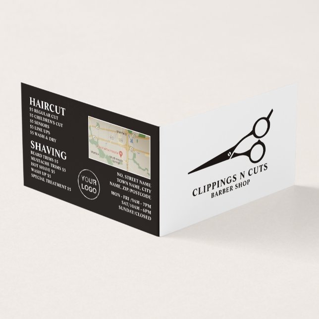 Logo de ciseaux Barbiers hommes carte de fidélité  (Extérieur)