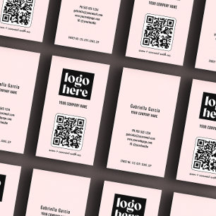 Logo de code QR moderne simple Carte de visite ros
