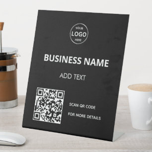 Logo de code QR Noir moderne signe de piédestal