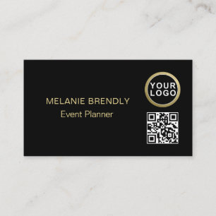 Logo de code QR Simple Black Gold Carte de visite