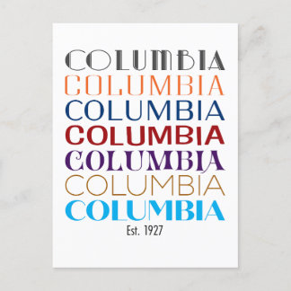 Logo de Columbia, Carte postale de vacances des dé