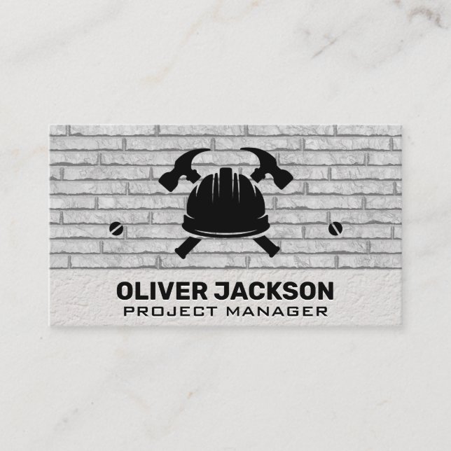 Logo de construction | Carte de visite de mur de b (Devant)