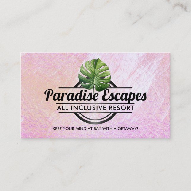 Logo de feuille de Monstera personnalisable cartes (Devant)