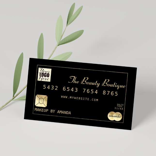 Logo de la carte de crédit de luxe Chic Black Gold (Luxury Chic Black Gold Luxury Credit Card Logo)