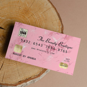 Logo de la carte de crédit en marbre rose Rose Gol