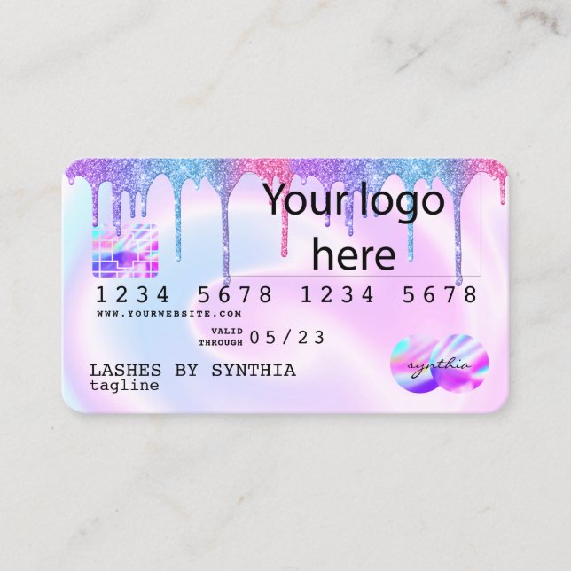 Logo de la carte de crédit moderne Holograph Paste (Devant)