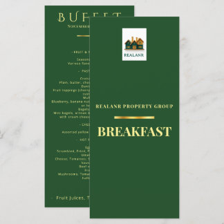 Logo de la carte de menu du petit déjeuner d'entre