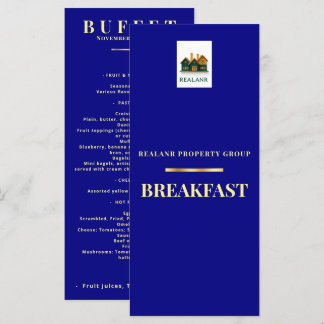 Logo de la carte de menu du petit déjeuner d'entre