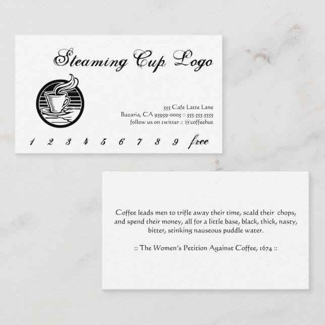 Logo de la coupe à vapeur Boisson Punch / Carte de (Devant / Derrière)