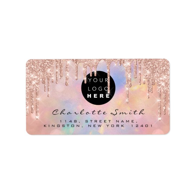 Logo de la Parties scintillant Rose Étiquette en l (Devant)