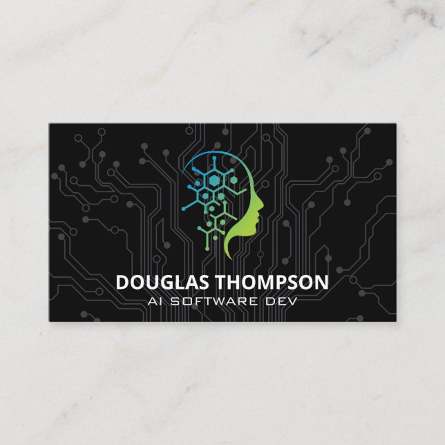 Logo de la technologie AI | Carte de circuit (Devant)