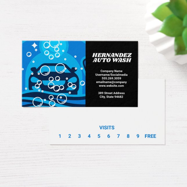Logo de lavage de voiture | Carte Punch (Bureau)