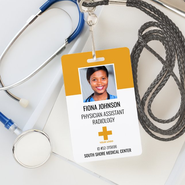 Logo de l'employé Médicale personnalisé - Badge d' (Personalized Medical Employee Logo Photo ID Badge)