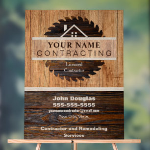 Logo de l'entrepreneur en tonalité de bois rustiqu