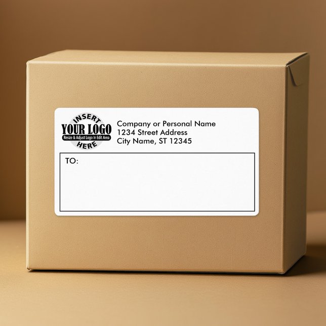 Logo de l'entreprise - Adresse de retour - Expédit (Custom Shipping Label with Business Logo and Return Address)