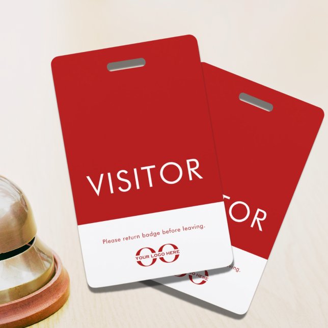 Logo de l'entreprise Badge de visiteur Rouge (Créateur téléchargé)