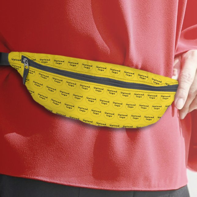 Logo de l'entreprise Motif sans couture sur Jaune (Business logo seamless pattern on yellow fanny pack)