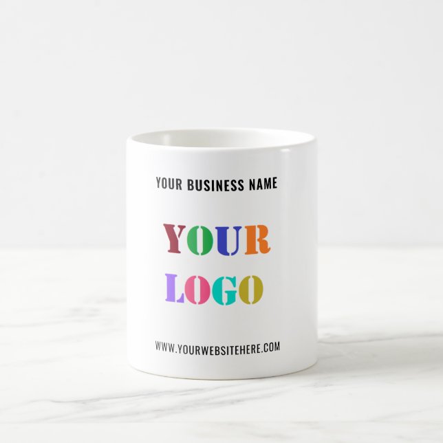 Logo de l'entreprise - Mug de café - Exemple Texte (Centre)