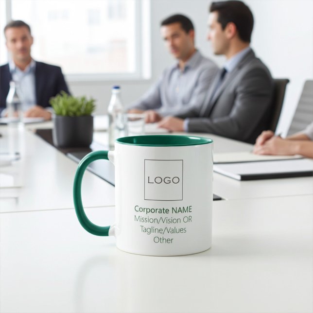 Logo de l'entreprise personnalisée Mug vert (Créateur téléchargé)