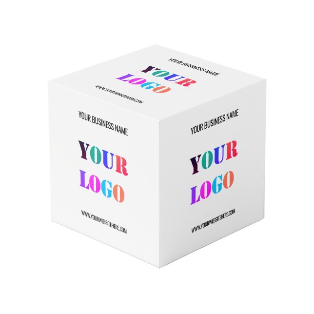 Logo de l'entreprise personnalisée Texte Cube prom (Angle devant)