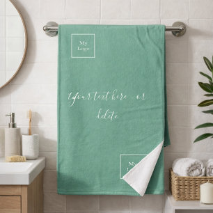 Logo de l'entreprise serviette de bain verte texte