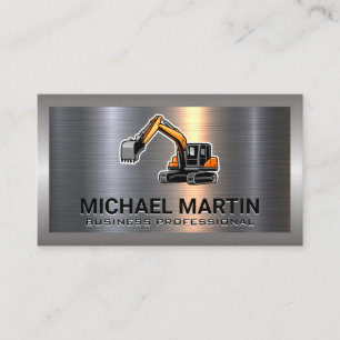Logo de l'excavateur Carte de visite métallique
