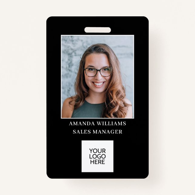 Logo de l'ID photo de l'employé Code QR Badge (Devant)