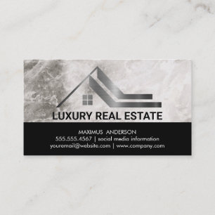 Logo de l'immobilier Carte de visite en marbre