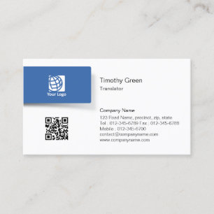 Logo de l'onglet bleu du traducteur Carte de visit