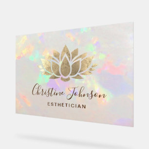 logo de lotus de faux feuil sur fond optique