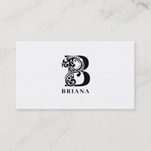 Logo de luxe B en Carte de visite noir et blanc